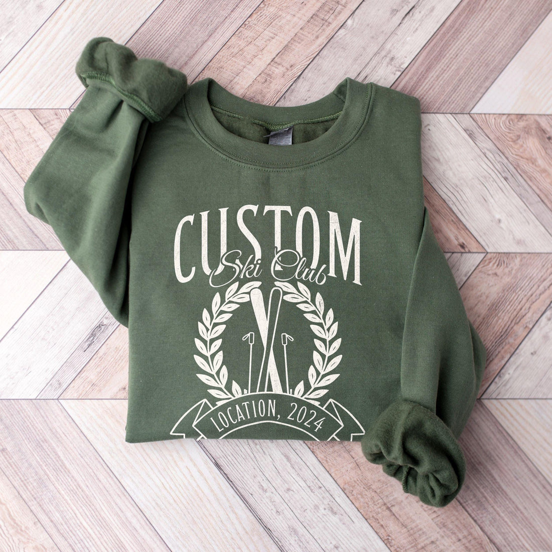 Family Ski Trip Sweatshirt, Ski Club Custom Matching Ski Weekend Merch Kids &amp; Adults, Preppy Personalized Last Name Winter Mountain Shirt