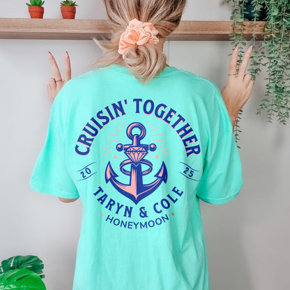 Honeymoon Cruise Shirts, Anniversary Cruise Shirts, Custom Matching Couple Comfort Colors® Personalized Cruisin&