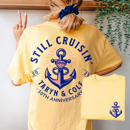 Honeymoon Cruise Shirts, Anniversary Cruise Shirts, Custom Matching Couple Comfort Colors® Personalized Cruisin&