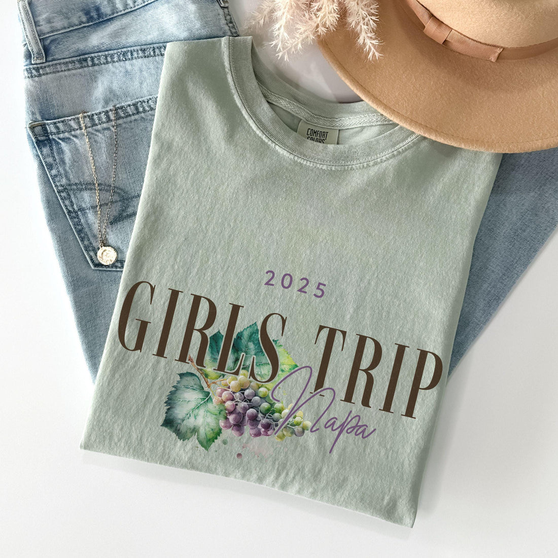 Napa Girls Trip Shirts, Comfort Colors® Wine Tasting Country Winery Weekend Getaway Shirt Preppy California Matching Group Vacation Tshirts
