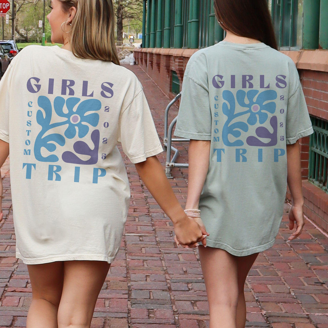 Custom Girls Trip Shirts Matching Boho Comfort Colors® Vacation Shirts Girls Weekend Getaway Group Beachy Tropical Beach Mother Daughter Tee