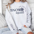 Custom matching family snow Squad sweatshirt for group ski weekend mountain vacation with sleeve print for names shown in ash