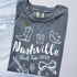Nashville Girls Trip Shirts, Coquette Bow Comfort Colors® Girls Weekend Southern Travel Doodle TShirt Tennessee Matching Group Vacation