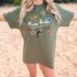Costa Rica Pura Vida sloth and toucan design on Comfort Colors Moss matching family vacation shirt.