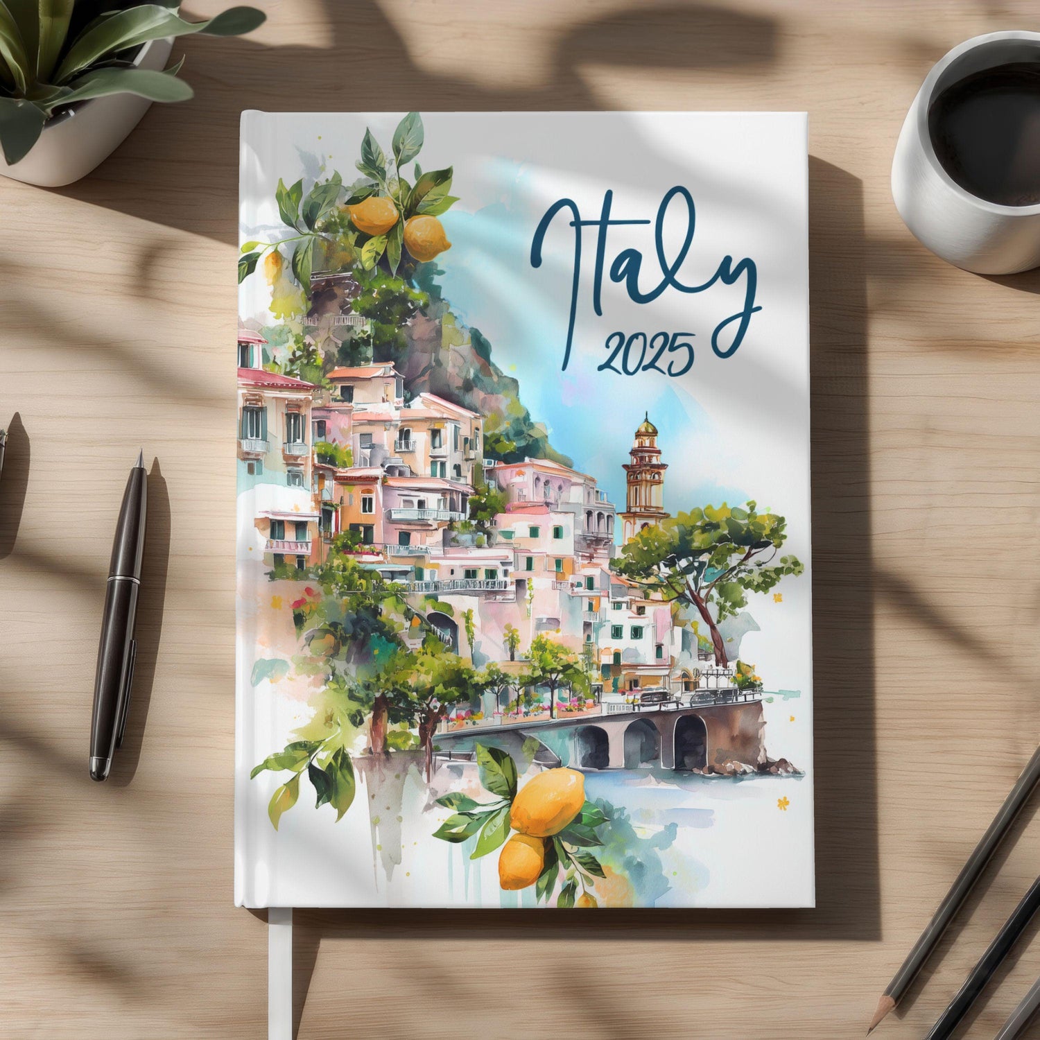 Custom 2025 Italy trip journal and log book, great for European honeymoon memories or travel gift ideas