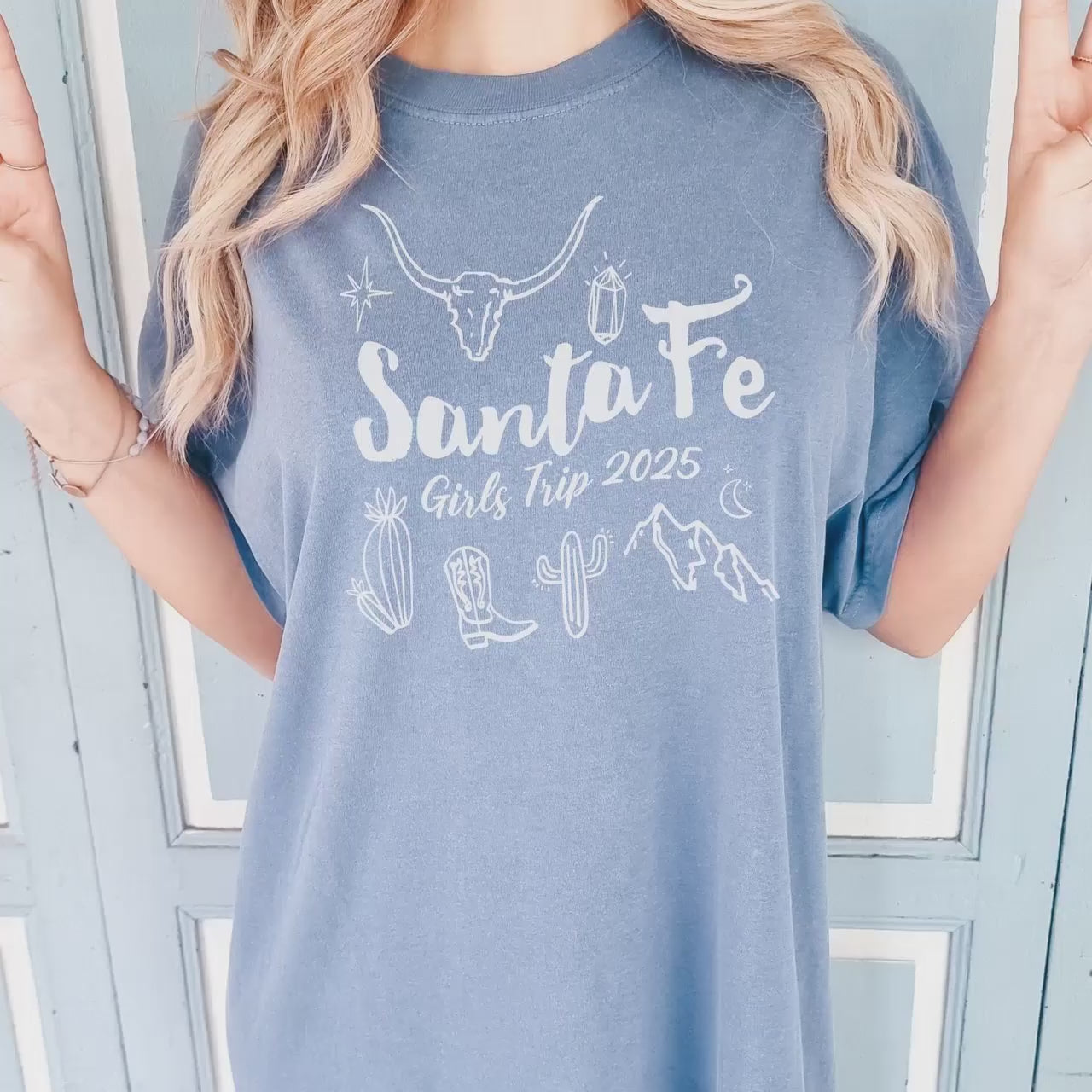 Santa Fe Girls Trip Shirts Comfort Colors® Desert Western Girls Weekend Travel Doodle Cactus Skull TShirt New Mexico Matching Group Vacation
