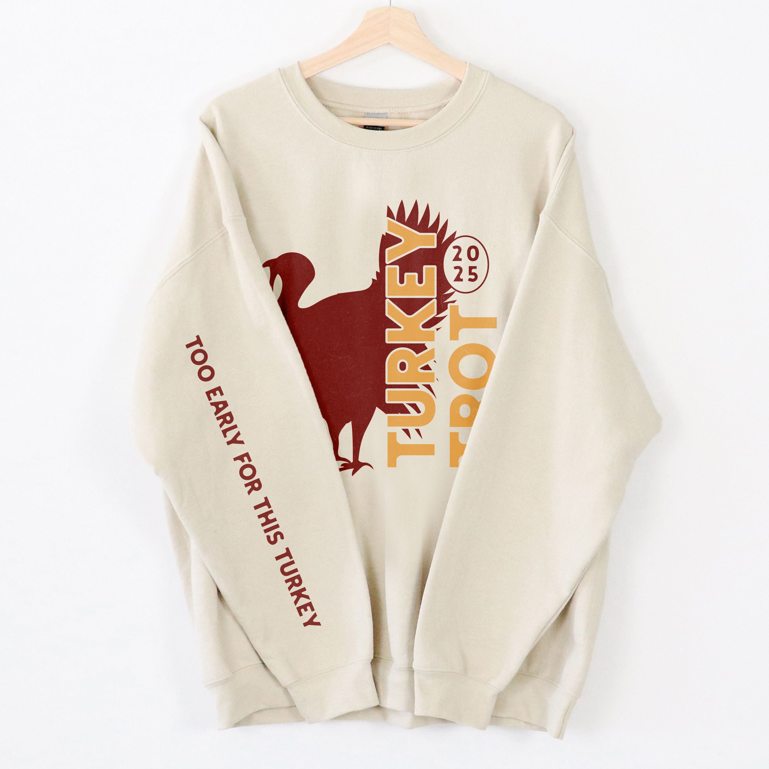 Turkey Trot - Funny Sleeve Print Thanksgiving 5K Sweatshirt